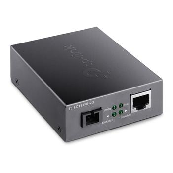 TP-LINK 10/100 Mbps RJ45 to 100 Mbps Single-mode SC WDM Bi-Directional Fiber Converter With 1-Port PoE PORT: 1x 100Mbps SC Port,  1x 10/100M PoE RJ45 Port (Auto MDI/MDIX) SPEC: 802.3af,  15.4W PoE Budget,  Fu (FC111PB-20)