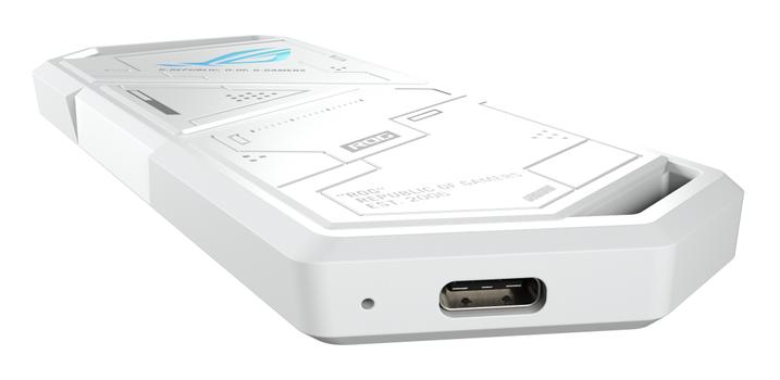 ASUS ROG Strix Arion White M.2 NVMe SSD Enclosure USB3.2 GEN2 Type-C 10Gbps Aura Sync RGB Dual USB-C to C Cable Thermal Pads (90DD02H1-B09000)