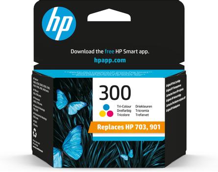 HP 300 - CC643EE - 1 x Yellow,1 x Cyan,1 x Magenta - Ink cartridge - For Deskjet F2430, F2483, F2488, F4435, F4580, Envy 100 D410, 11X D411, 120, Photosmart C4685 (CC643EE#UUS)