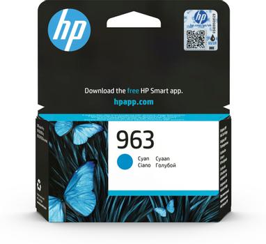 HP 963 Cyan Standard Capacity Ink Cartridge 11ml for HP OfficeJet Pro 9010/9020 series - 3JA23AE (3JA23AE)