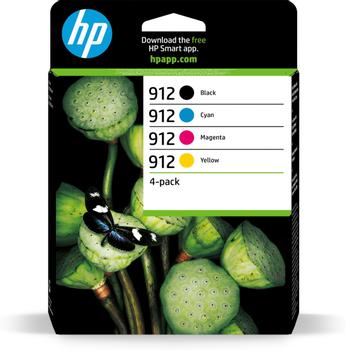 HP 912 - 4-pack - black, yellow, cyan, magenta - original - ink cartridge - for Officejet 80XX, Officejet Pro 80XX (6ZC74AE#301)