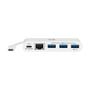 TRIPP LITE TRIPPLITE 3-Port USB-C Hub with LAN Port and Power Delivery USB-C to 3x USB-A Ports and Gbe USB 3.0 White (U460-003-3AG-C)