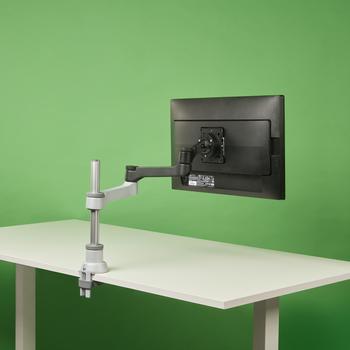 R-GO Tools Zepher 4 Circular Single Monitor Arm, Adjustable,  0-8kg Black-Silver (RGOVLZE4SI)