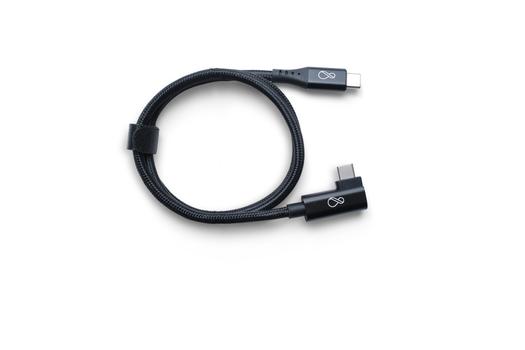 OCHNO USB-C Cable | Angled | DP 1.4 Video Alt Mode | Male/Male | USB-C - USB-C | 3.2 Gen 2 | Braided | 0.7m | Black (O-USBG2-70-S-2)
