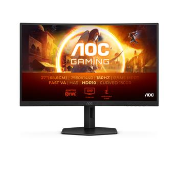 AOC Gaming CQ27G4X - 27 Zoll QHD Curved Monitor, 180 Hz, 0.5 ms, FreeSync Prem., HDR10 (2560x1440,  DisplayPort,  2x HDMI) schwarz/ grau (CQ27G4X)