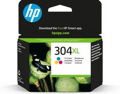 HP 304XL - Høy ytelse - farge (cyan, magenta, gul) - original - blekkpatron