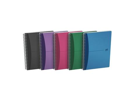 OXFORD A4 Wirebound Polypropylene Cover Notebook Ruled 180 Pages Metallic Assorted Colours (Pack 5) - 100101918 (100101918)