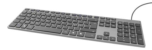 DELTACO Wired Slim office keyboard, low-profile,  aluminum, nordic (TB-801)