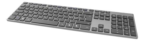 DELTACO Wireless slim office keyboard, 2.4 GHz USB receiver, aluminium (TB-802)