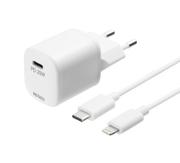 Deltaco strømadapter - 20W USB-C PD med Lightning-kabel