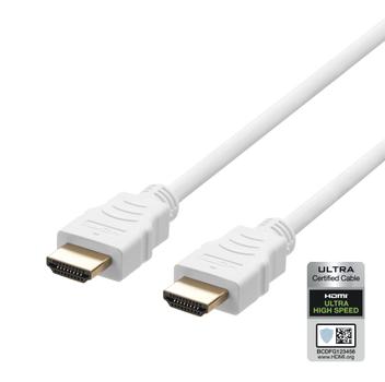 DELTACO HDMI V2.1 Kabel - 8K - 1m - Hvid (HU-10A)
