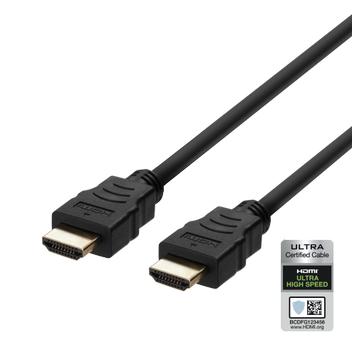 DELTACO HDMI A Male-A Male UH Speed Certified 2.1 2m Black (HU-20-R)