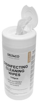 DELTACO Office Disinfecting cleaning wipes, 100pcs tube (CK1034)