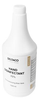 DELTACO Hand disinfectant with Aloe Vera, 70%, 1000 ml, white (CK1037)