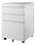 DELTACO OFFICE Mobile cabinet with 3 drawers and lock, white