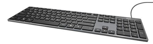 DELTACO Wired slim office keyboard, low-profile,  aluminum, US layout (TB-801-US)