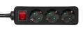 DELTACO outlet 3xCEE 7/3 1xCEE 7/7 switch 5m black