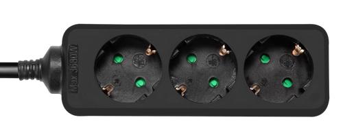 DELTACO Outlet 3xCEE 7/3 1xCEE 7/7 1,5m Black (GT-0320)