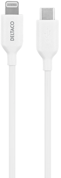 DELTACO USB-C till Lightning kabel, MFi C94, 1m, white (IPLH-451)