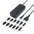 DELTACO notebook charger, 15-20 V, 6 A, 90 W, 12 tips, black