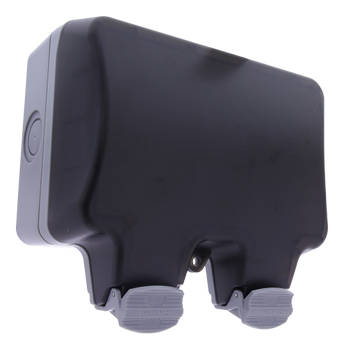 DELTACO Weatherproof box for double 86 mm sockets, IP68, grey (VR-602)