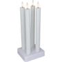 Cozzy LED stagelys, Cozzy, 22,5cm, Ø2,2cm, hvid, plast, genopladelig, sæt á 4 stk, 3D-flamme, inkl. oplader