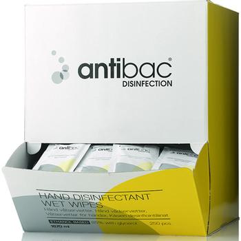 ANTIBAC hånddesinfektion wipes 85% 250stk (600901)