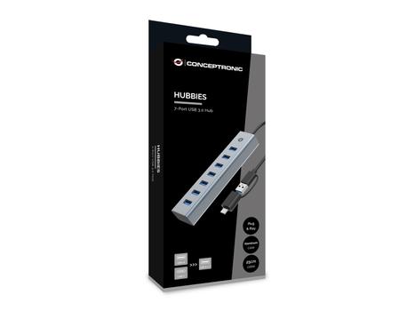 CONCEPTRONIC 7-Port Usb 3.0 Hub, 5Gbps, (HUBBIES21G)