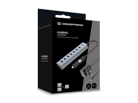 CONCEPTRONIC 7-Port Usb 3.0 Hub With Power  (HUBBIES21GP)