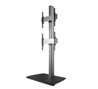 B-TECH AV SYSTEM X - UNIVERSAL DUAL STACK FLAT SCREEN FLOOR STAND (VESA 600 X 400) - 1.8M (BTF841/BS)