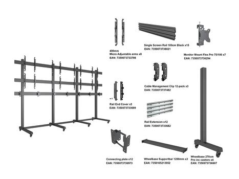 MULTIBRACKETS M Pro Series - Video Wall Stand MBF4x2Ux7 270 Micro Adjustable (7350105216923)