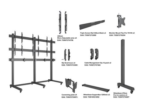 MULTIBRACKETS M Pro Series Video Wall Stand MBF3x2Ux5 270 Micro Adjustable (7350105216916)