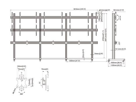 MULTIBRACKETS M Pro Series - Video Wall Stand MBF4x2Ux7 270 Micro Adjustable (7350105216923)