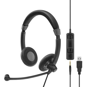 EPOS SC 75 USB MS - Headset - on-ear - wired - USB, 3.5 mm jack - black (1000635)