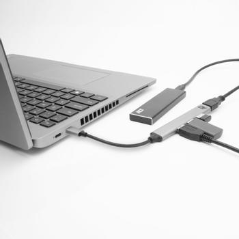 ACT USB-hub USB-C mannelijk USB-A vrouwelijk 0,18 m Grijs (AC6425)