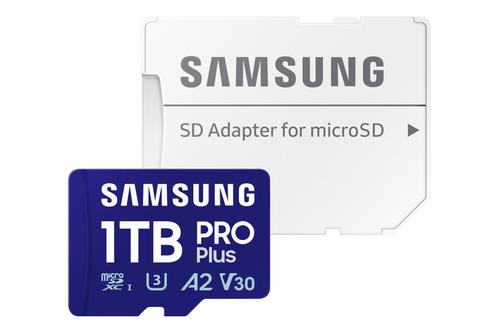 SAMSUNG PRO Plus microSDXC 1TB +SD adapter UHS-I U3 Full HD & 4K UHD up to 180MB/s read up to 130MB/s write memory card 2024 (MB-MD1T0SA/EU)