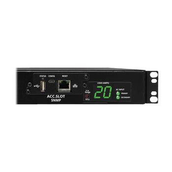 TRIPP LITE TRIPPLITE 3.8kW Single-Phase Switched Automatic Transfer Switch PDU Two 200-240V C20 Inlets 8 C13 & 2 C19 Outputs 1U TAA (PDUMH20HVATNET)