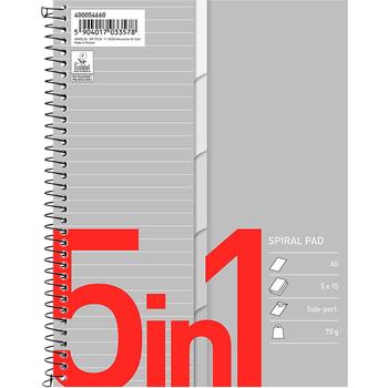 BANTEX 5in1 Index spiralblok A5+ linjeret (400054660)