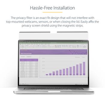 STARTECH 13-inch MacBook Air M2/M3 Laptop Privacy Screen Removable and Reversible Anti-Glare Blue Light Filter Magnetic (13MAM-PRIVACY-SCREEN)