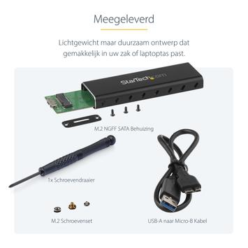 StarTech M.2 SSD Aluminum Enclosure to USB 3.0 (5Gbps) with UASP - M.2 NGFF SATA with B Key & B+M Key - External M.2 Portable Enclosure (SM2NGFFMBU33) - Drevkabinett - M.2 - SATA 6Gb/s - 6 Gbit - USB 3.0 - sva (SM2NGFFMBU33)