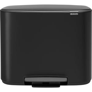 BRABANTIA Pedalspand,  Brabantia Bo, sort mat, stål, 2-rums, 11+23 l, med plast inderspande og soft close (1999916072)