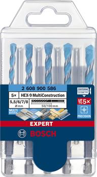 BOSCH HEX-9 MC Drill Bit Set 5 pcs  5.5/6/7/8 (2608900586)