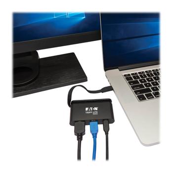 TRIPP LITE TRIPPLITE USB-C Multiport Adapter - 4K HDMI USB-A Self-Storing Cable 100W PD Charging Black (U444-T6N-H4UBC)