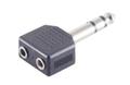 MICROCONNECT Adapter 6.3mm - 2X3.5mm M-F