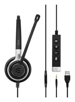 EPOS | SENNHEISER IMPACT SC635 USB Headset UC & ML & 3.5MM Mono Svart, Sølv (1000643)