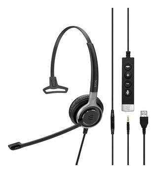 EPOS | SENNHEISER IMPACT SC635 USB Headset UC & ML & 3.5MM Mono Svart, Sølv (1000643)