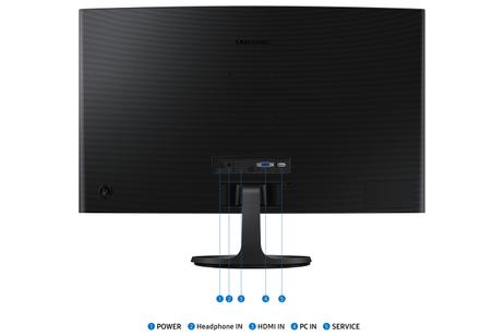 Samsung 27" skjerm 27D364 1920x1080 VA, 100hz, 4ms, 1800R. HDMI/VGA (LS27D364GAUXEN)