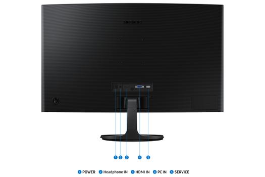Samsung 27" skjerm 27D364 1920x1080 VA, 100hz, 4ms, 1800R. HDMI/VGA (LS27D364GAUXEN)