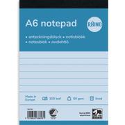 RHINO telefonblok 60g A6 linjeret hvid