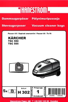 HANESTRÖM Dammsugarpåsar KÄRCHER TSC 550, TSC 555 (H302)